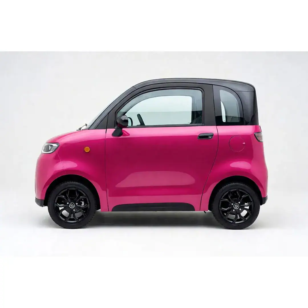 SIMPLICI S1 rose – voiture sans permis électrique – vue de profil